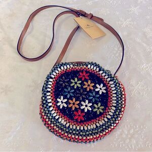 NWT Patricia Nash Crossbody Handbag Multicolor Beaded Leather Strap Gorgeous